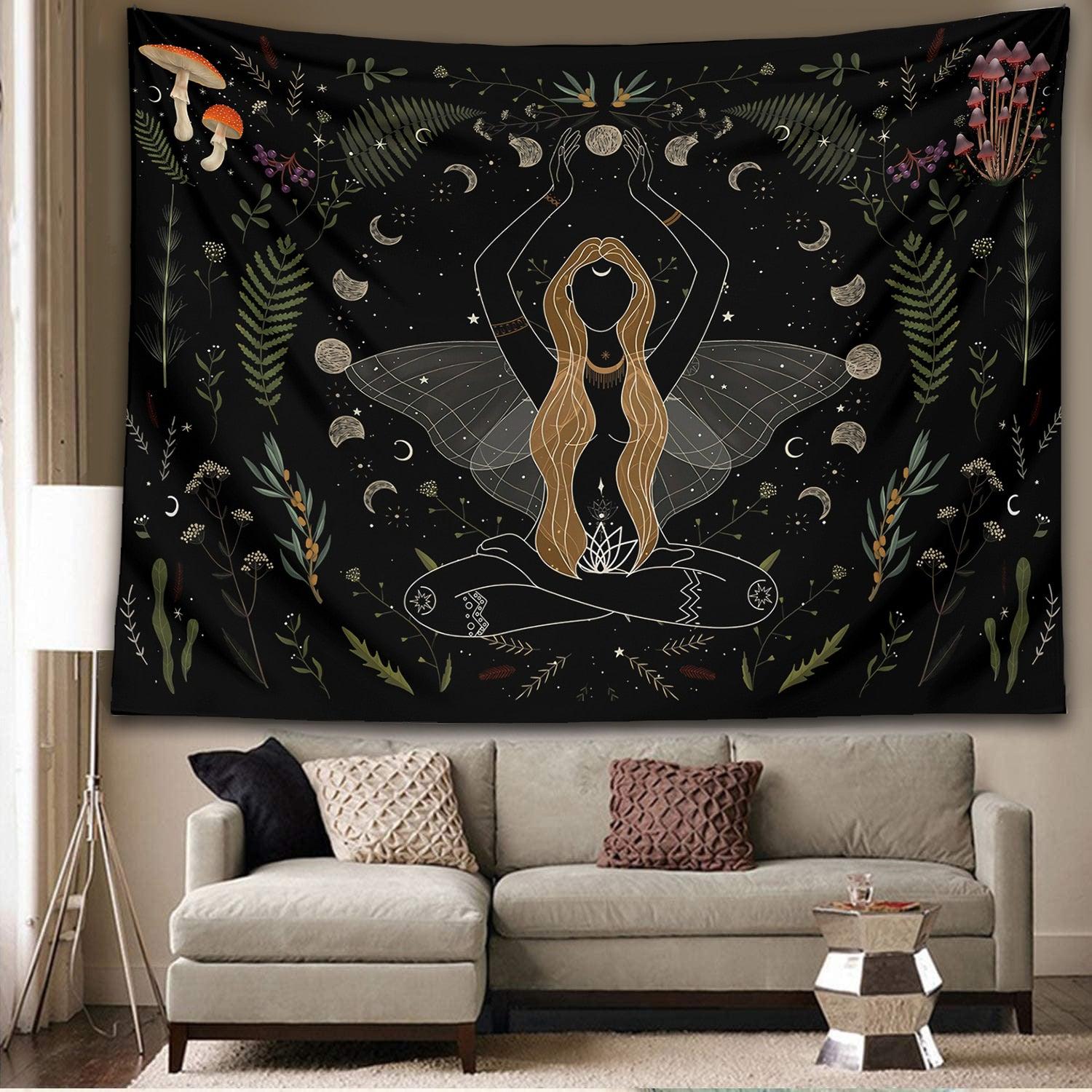 Moon Tapestry Wall Hanging Witchy moon Phase-MoonChildWorld
