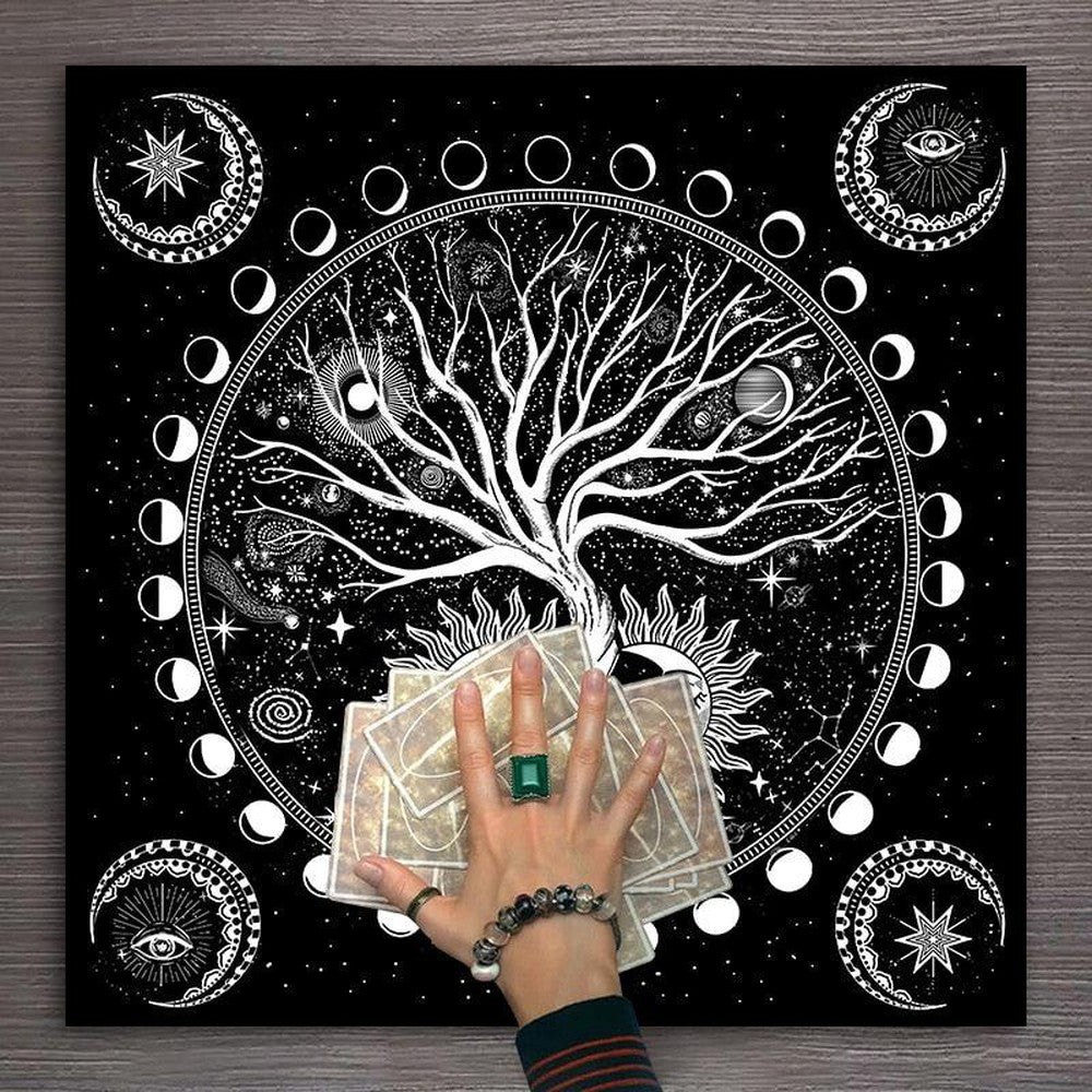 Tree of life Tarot Tablecloth Sun Moon Pagan Altar Cloth-MoonChildWorld