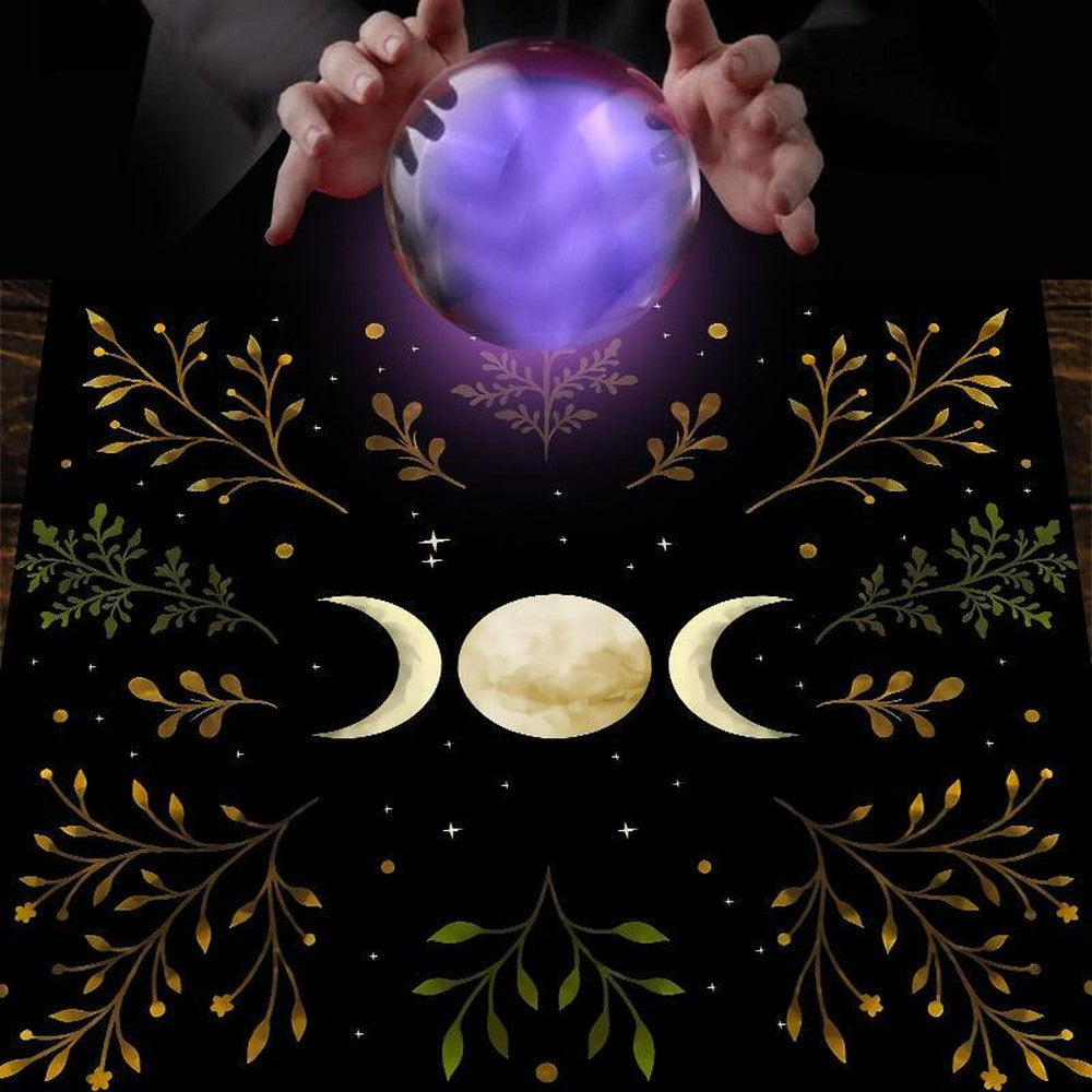 Triple Moon Tarots Tablecloth Wicca Pagan Altar Cloth-MoonChildWorld
