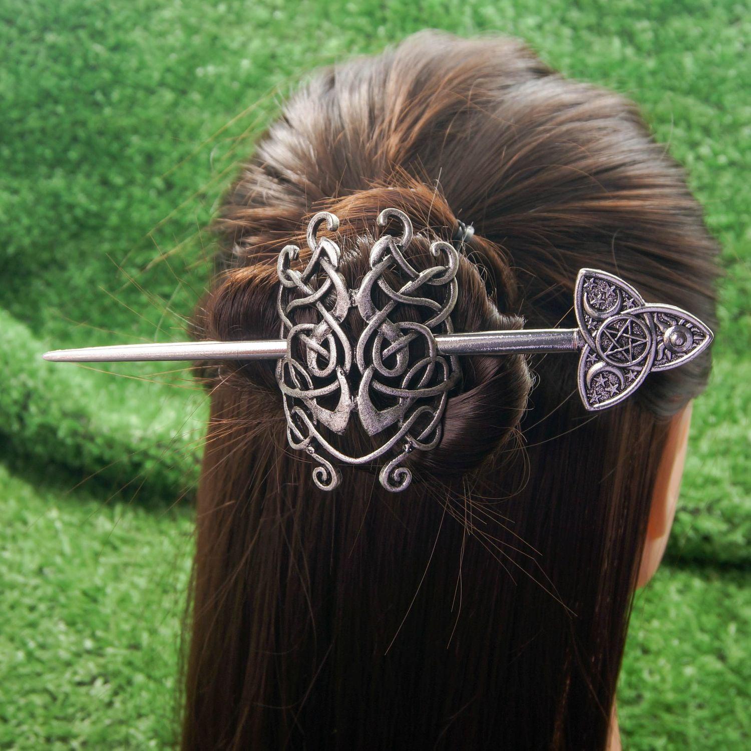 Celtic knot viking hairpin Wicca Pagan Hair Accessories-MoonChildWorld