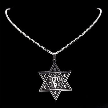 Wicca Triple Moon Goddess Necklace Moon Phases Necklace-MoonChildWorld
