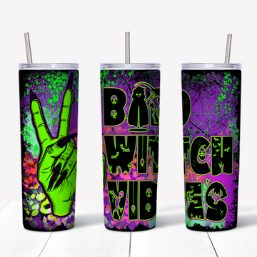 Bad witch vibes Halloween Tumbler - Witch Tumbler-MoonChildWorld