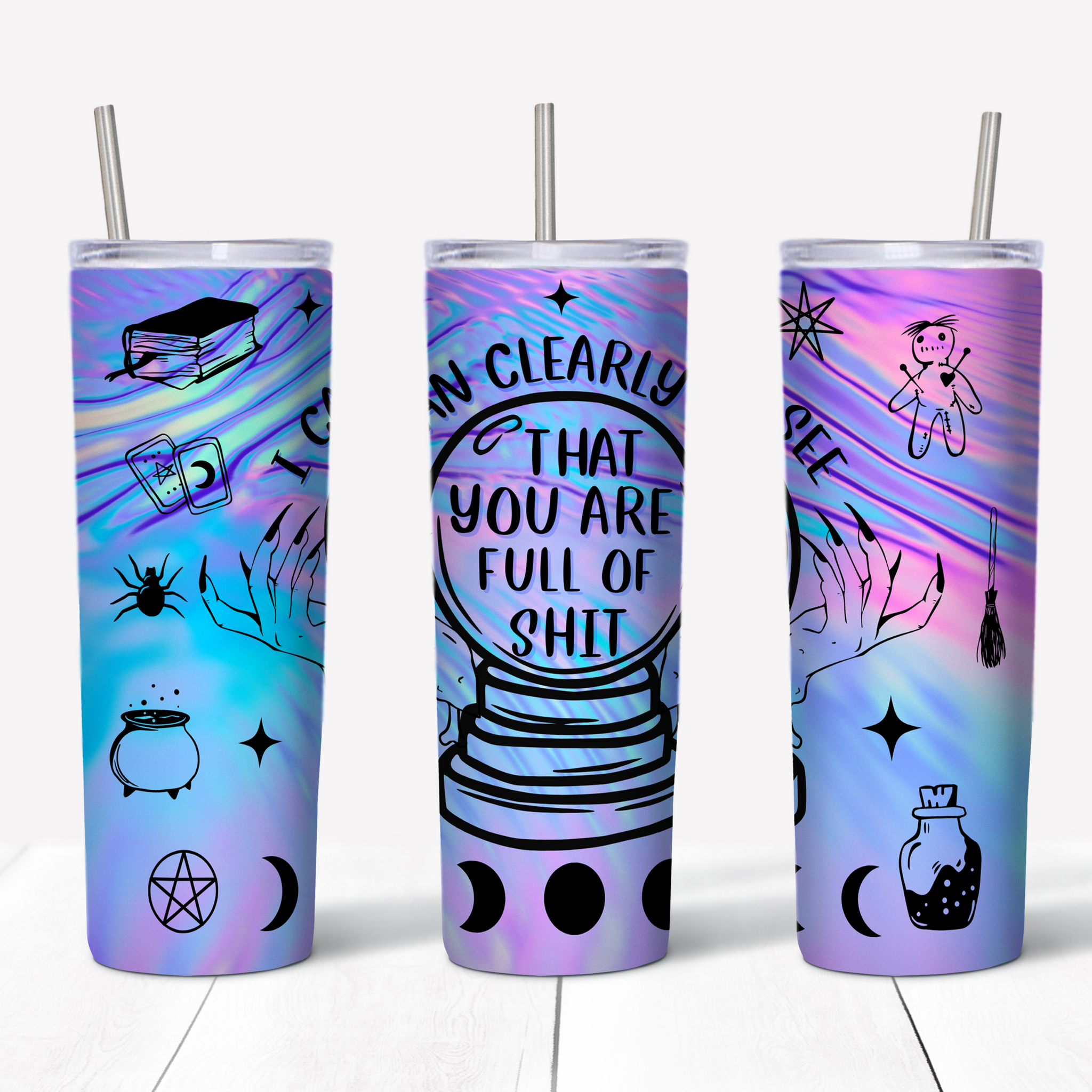 Crystal ball witch Tumbler - Witchy Tumbler-MoonChildWorld