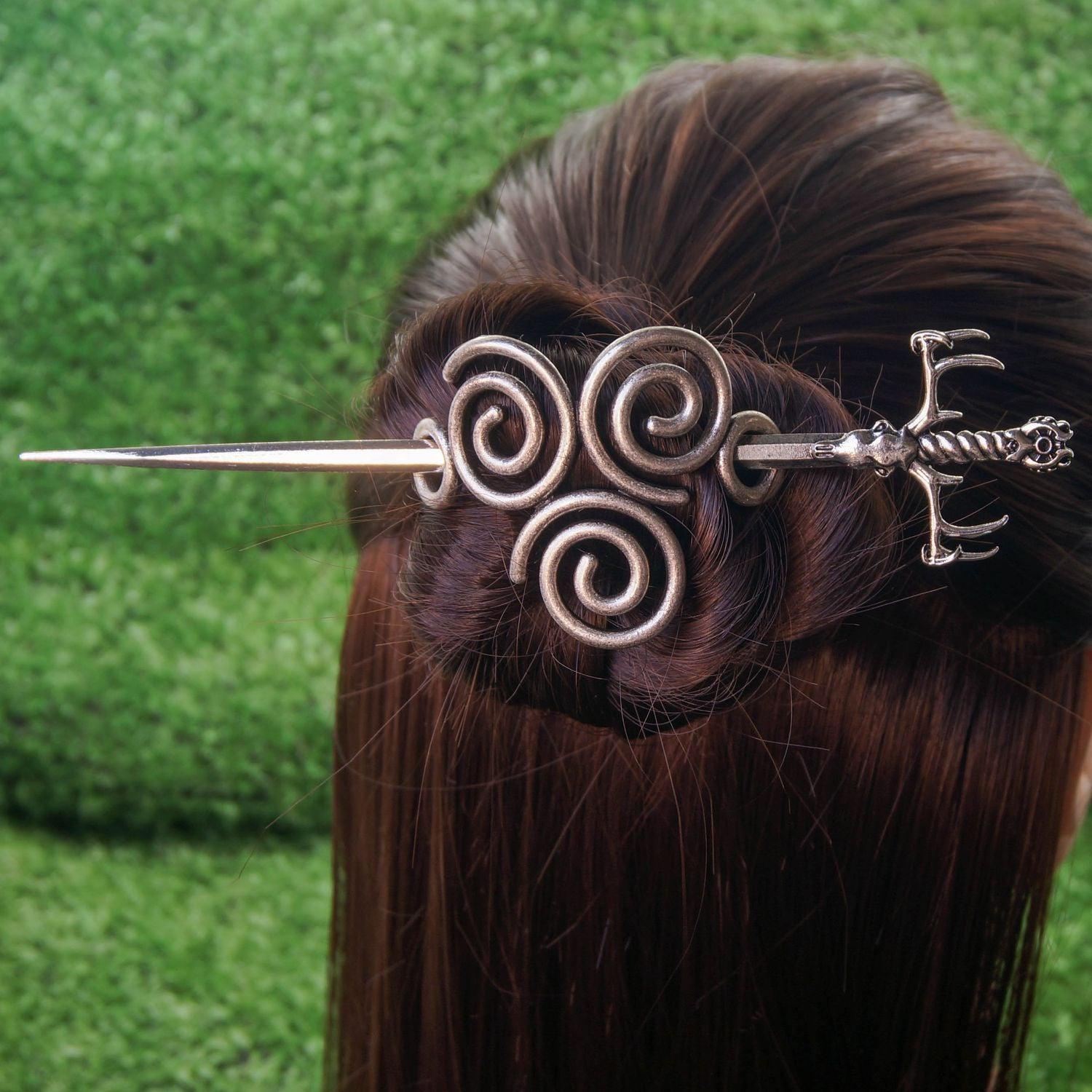 Triskele Hairpin Wicca pagan Hair Accessories-MoonChildWorld