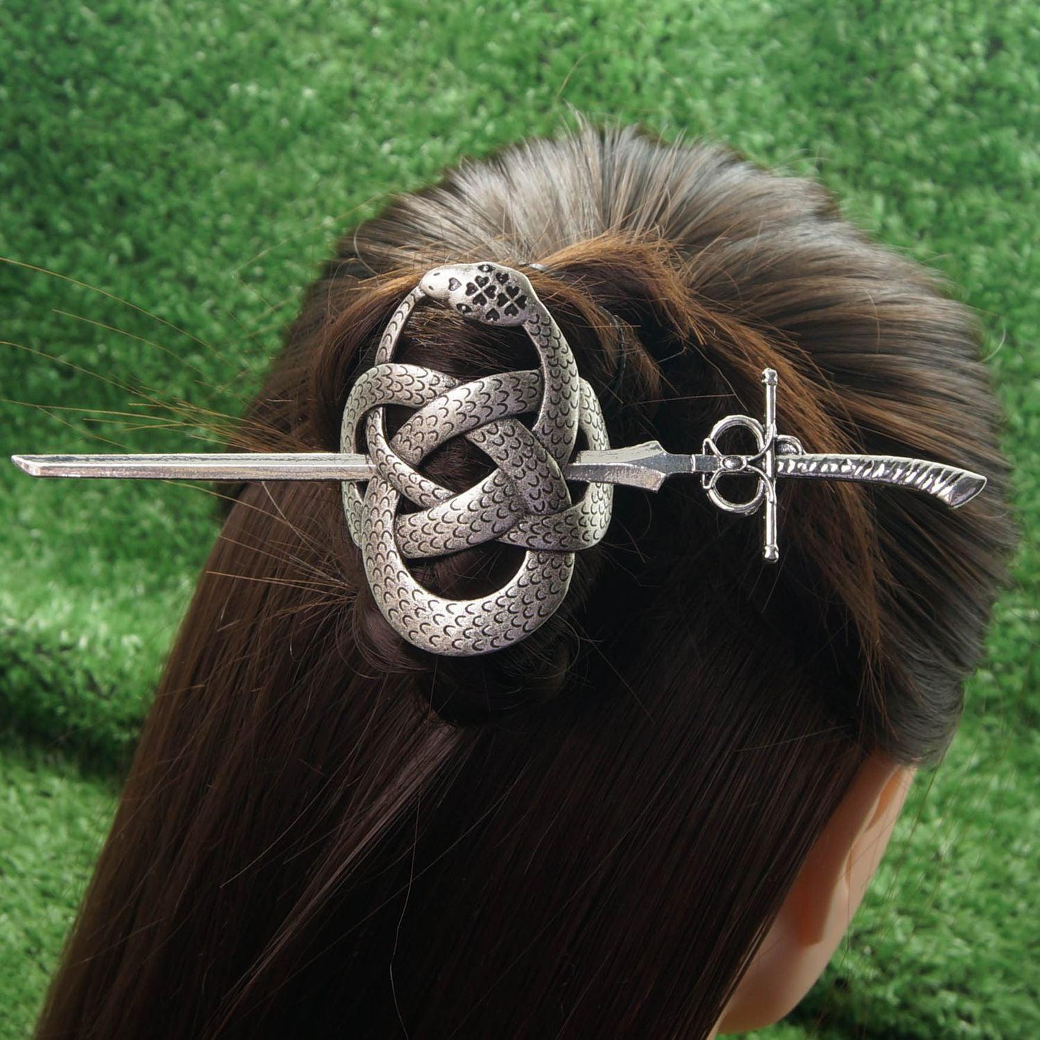 Celtic knot snake hairpin Wicca Pagan Hair Accessories-MoonChildWorld