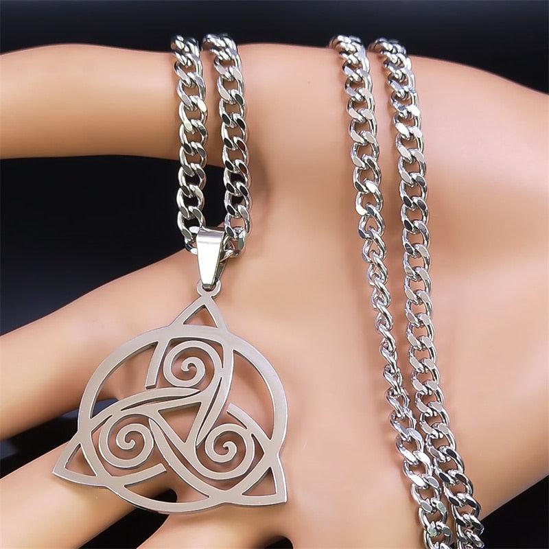 Trinity Celtic Knot Wiccan Necklace Triquetra Necklace-MoonChildWorld