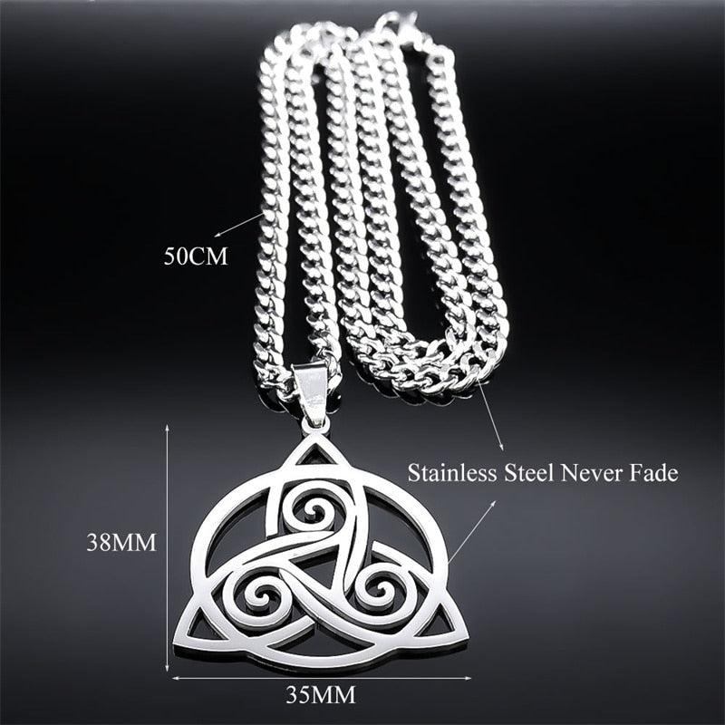 Trinity Celtic Knot Wiccan Necklace Triquetra Necklace-MoonChildWorld