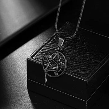 Snake Pentacle Wiccan Necklace-MoonChildWorld