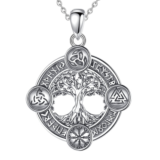 Tree of Life Necklace Norse runes Amulet Pagan Jewelry-MoonChildWorld