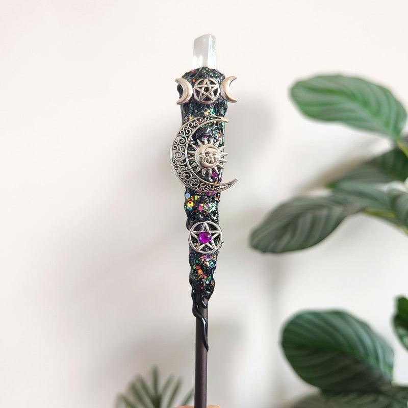 Witch Wand Crystal Quartz Power Scepter Altar Wand-MoonChildWorld