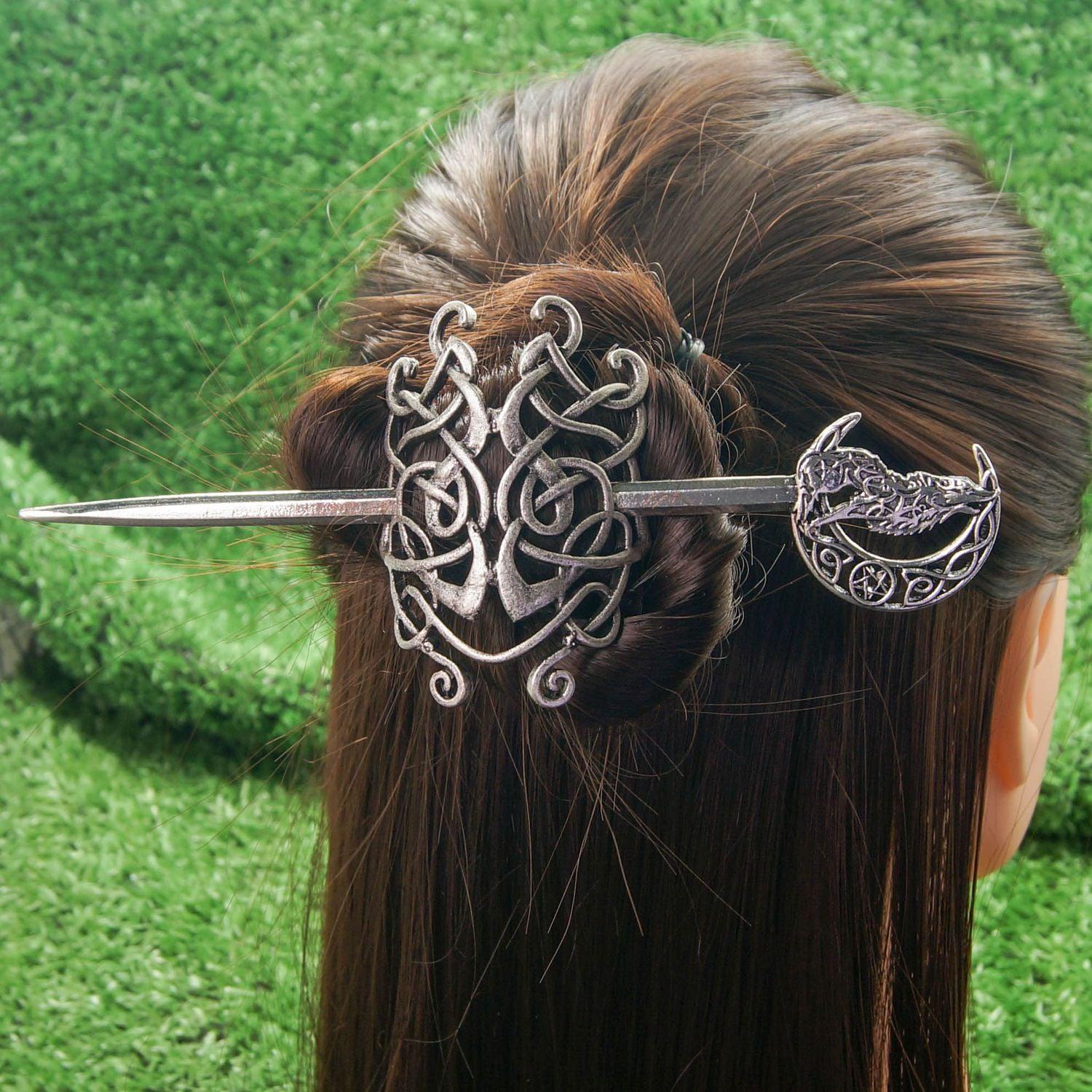 Celtic knot viking hairpin Wicca Pagan Hair Accessories-MoonChildWorld