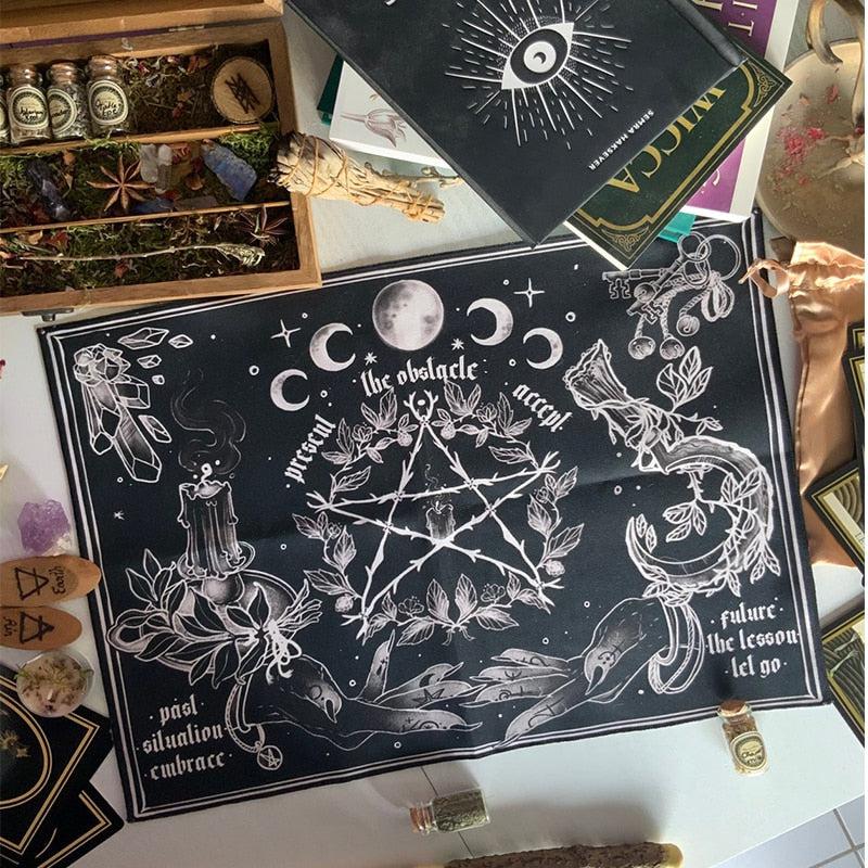 Moon phases pentagram Witchcraft Tapestry Wicca Wall Hanging-MoonChildWorld
