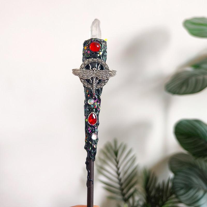 Witch Wand Crystal Quartz Power Scepter Altar Wand-MoonChildWorld