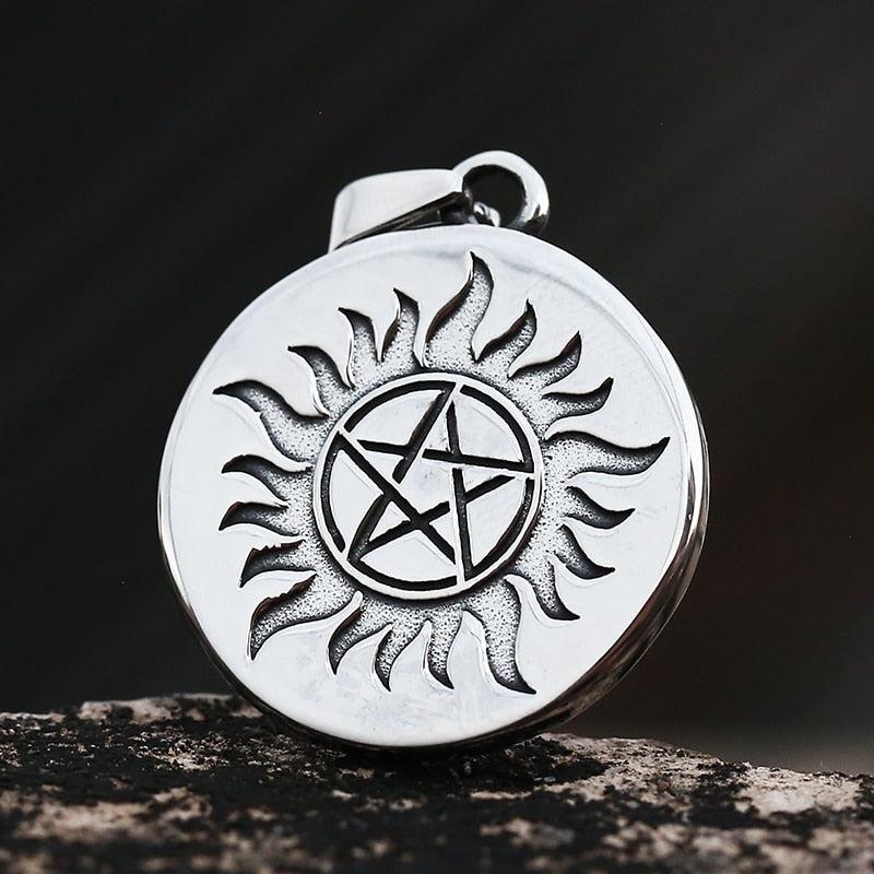 Pentagram Moon Wiccan Necklace-MoonChildWorld