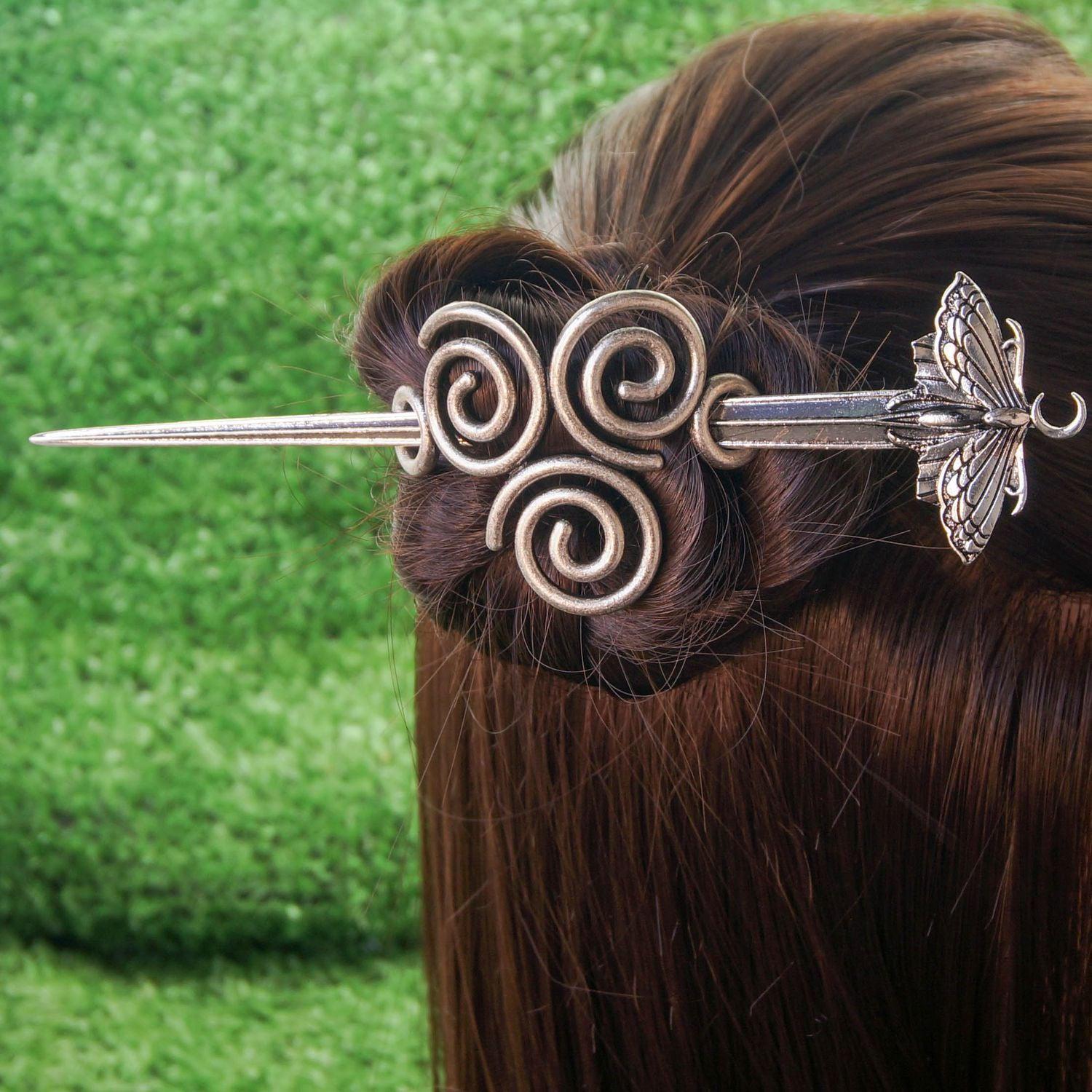 Triskele Hairpin Wicca pagan Hair Accessories-MoonChildWorld