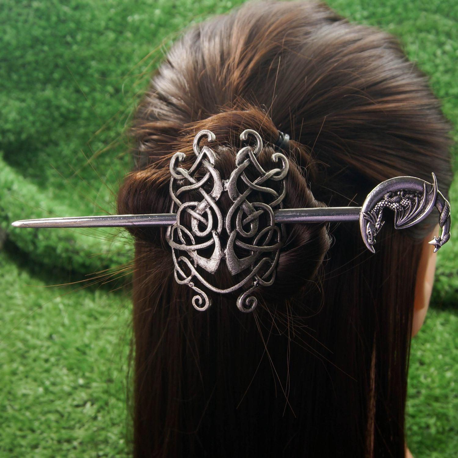 Celtic knot viking hairpin Wicca Pagan Hair Accessories-MoonChildWorld