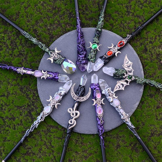 Magic Crystal Quartz Amethyst Witch Wand-MoonChildWorld