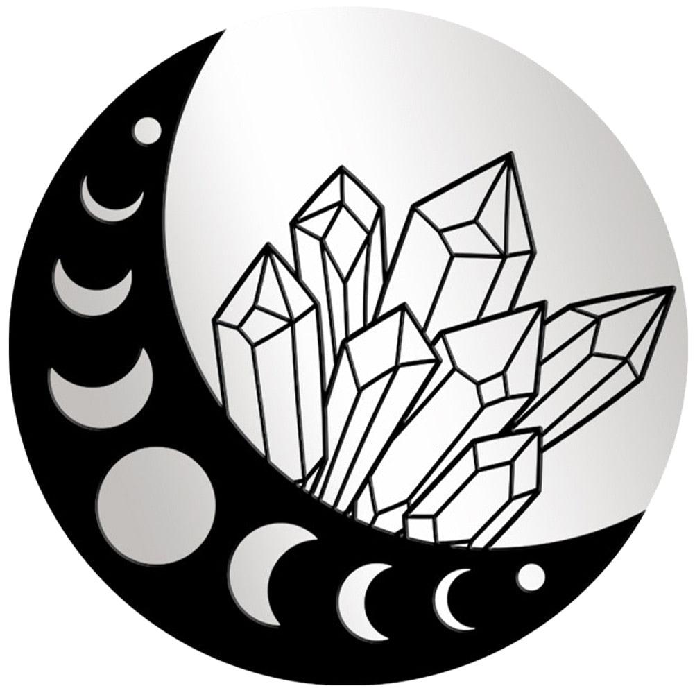 Moon Phases Wall Decor Crystal moon mirror-MoonChildWorld