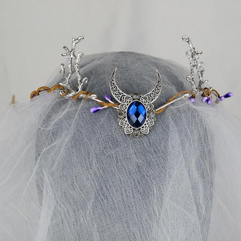 Witch Crystal Crown Wiccan Circlet-MoonChildWorld