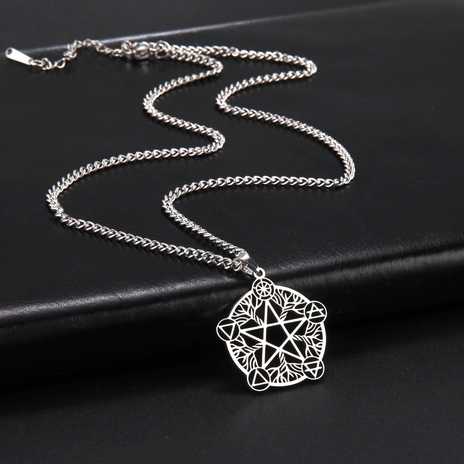Wicca Pentagram Witch Necklace Amulet for Eternity and Infinity Pagan Necklace-MoonChildWorld