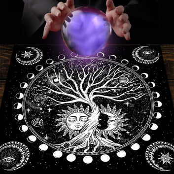 Tree of life Tarot Tablecloth Sun Moon Pagan Altar Cloth-MoonChildWorld