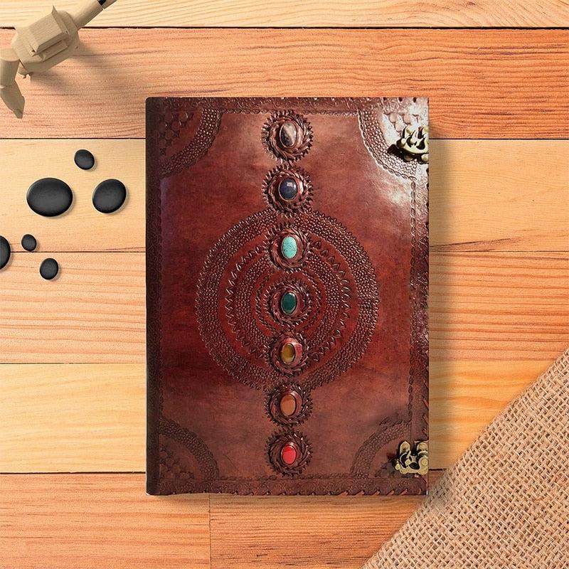 Seven Chakra Medieval Setting Stones Wicca Journal Book of Shadows-MoonChildWorld