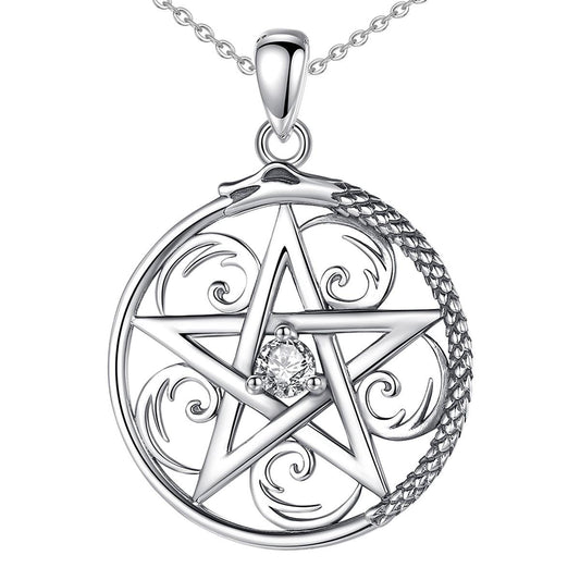 Sterling Silver Pentagram Necklace Wiccan Necklace