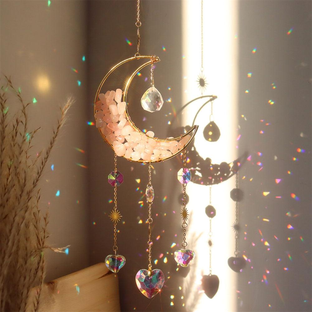 Crystal Wind Chime Moon Sun Catcher-MoonChildWorld