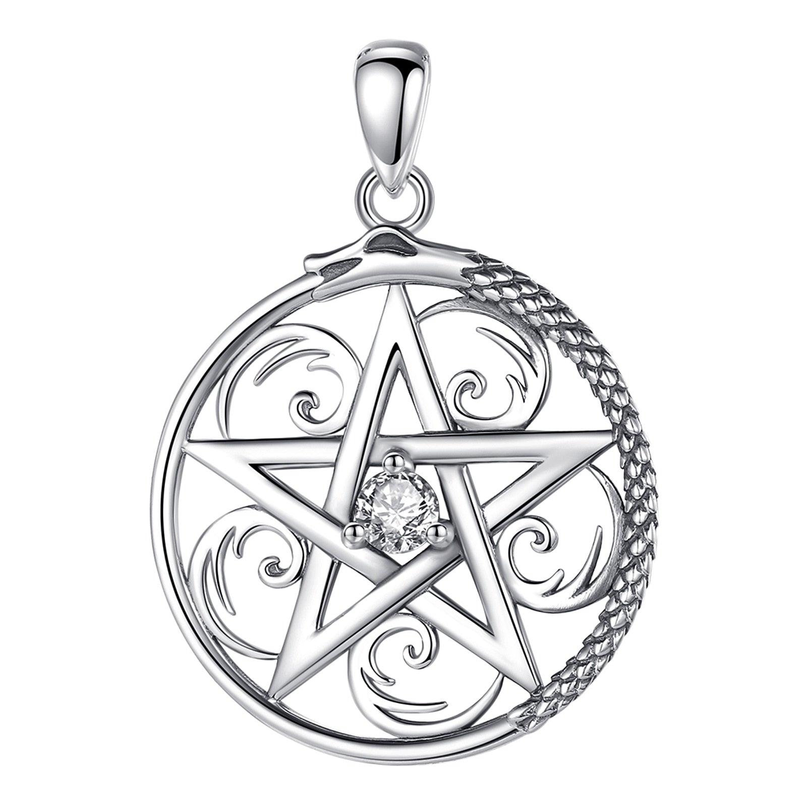 Sterling Silver Pentacle Necklace Wiccan Necklace-MoonChildWorld