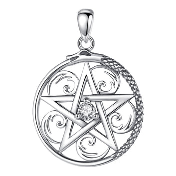 Sterling Silver Pentacle Necklace Wiccan Necklace