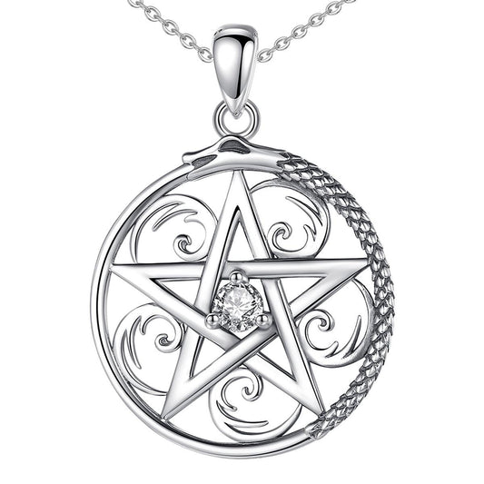 Sterling Silver Pentacle Necklace Wiccan Necklace