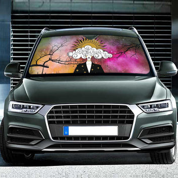 Sun moon goddess car sun shade-MoonChildWorld