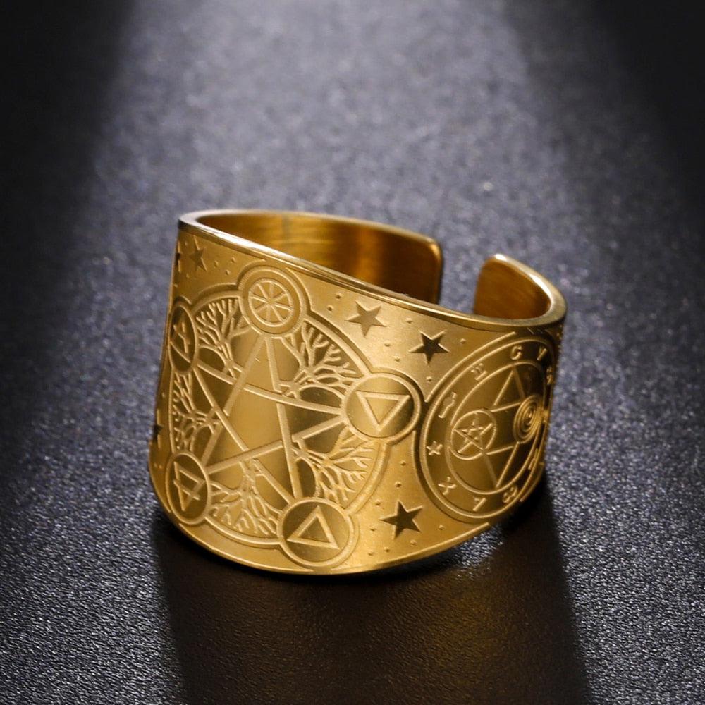 Tree of Life Pentacle Ring Pagan Pentacle Ring Wiccan Jewelry Witch ...