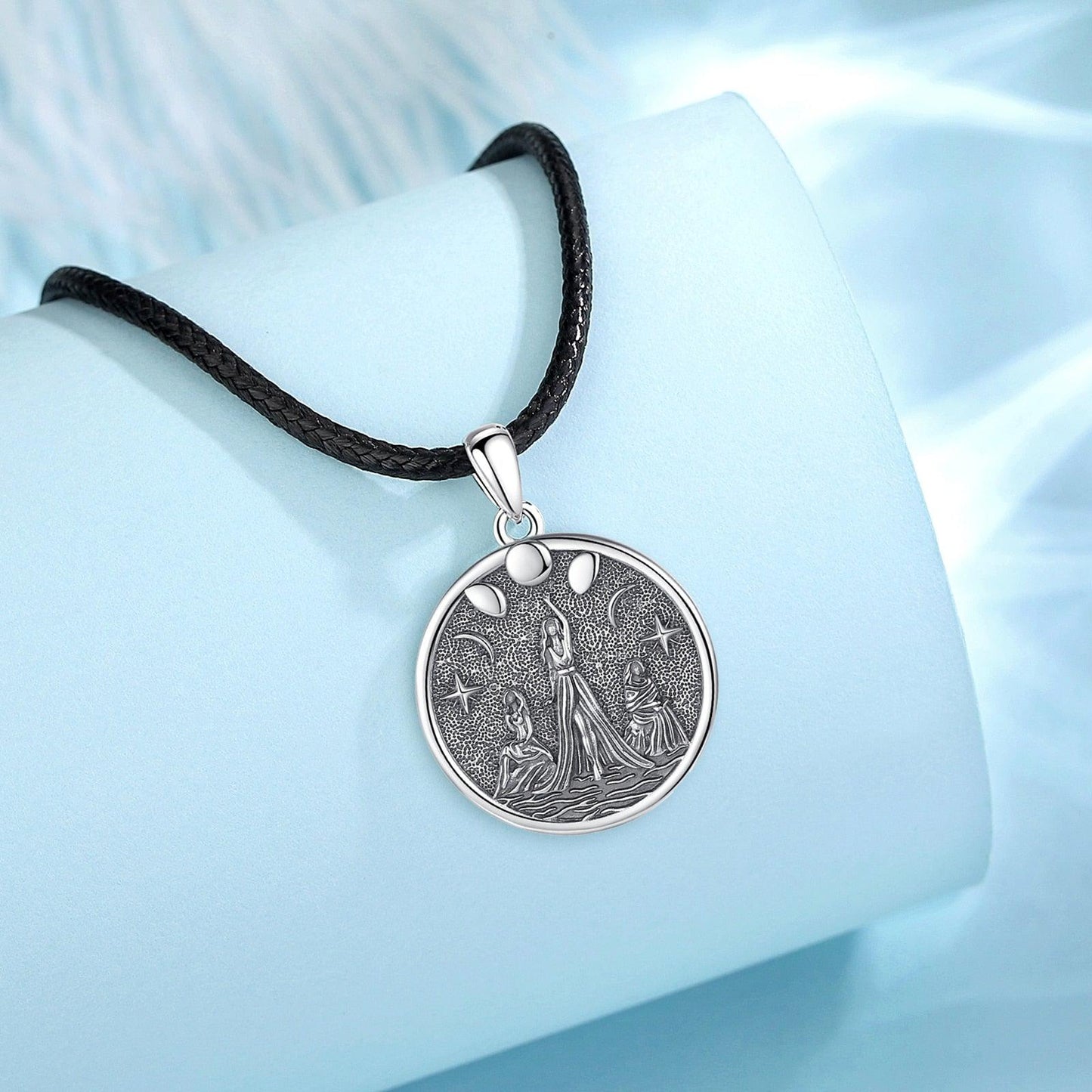 Triple Moon Goddess Necklace Hecate Amulet Necklace-MoonChildWorld