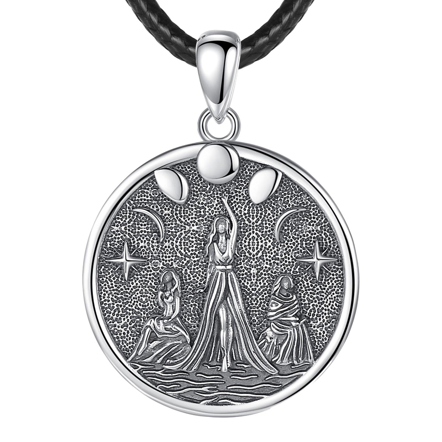 Triple Moon Goddess Necklace Hecate Amulet Necklace-MoonChildWorld