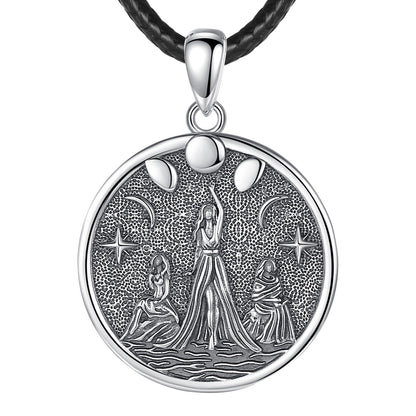 Triple Moon Goddess Necklace Hecate Amulet Necklace-MoonChildWorld