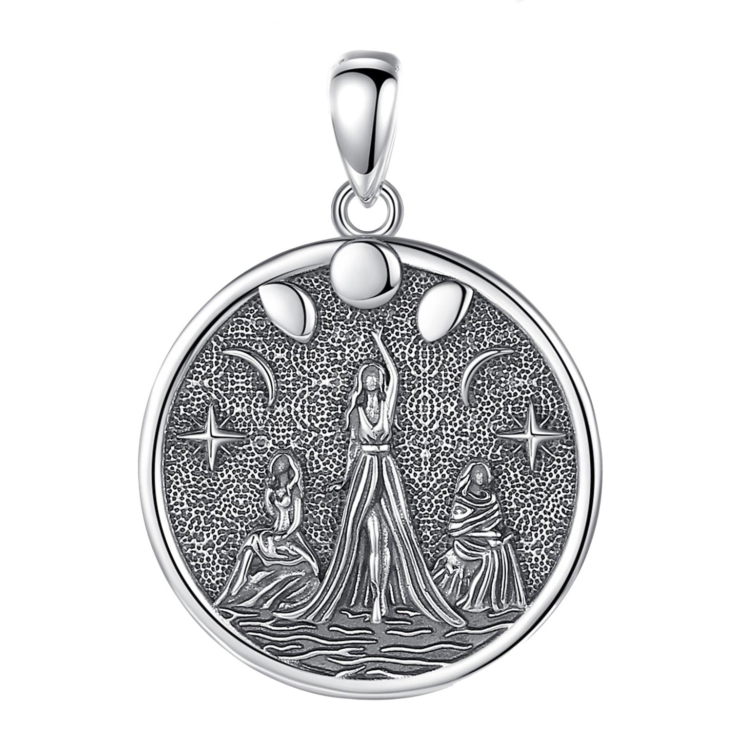 Triple Moon Goddess Necklace Hecate Amulet Necklace-MoonChildWorld