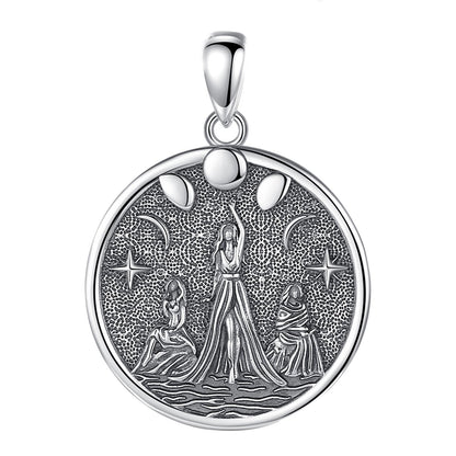 Triple Moon Goddess Necklace Hecate Amulet Necklace-MoonChildWorld
