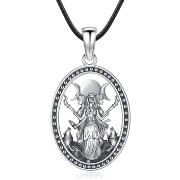 Triple Moon Goddess Necklace Hecate Necklace