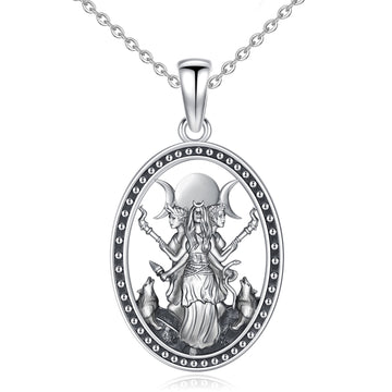 Triple Moon Goddess Necklace Hecate Necklace-MoonChildWorld