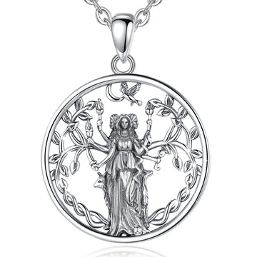 Triple Moon Goddess Necklace Wicca Hecate Necklace-MoonChildWorld