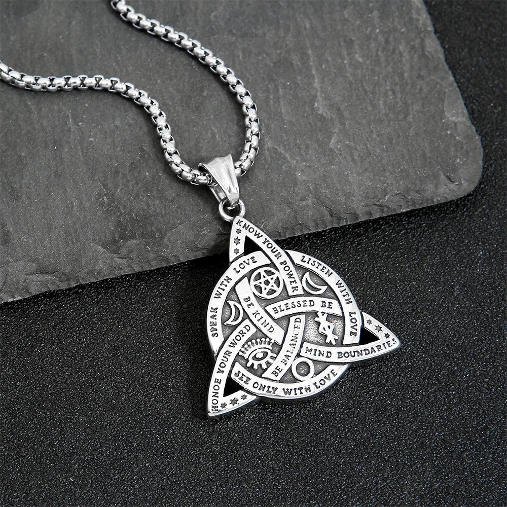 Triquetra Celtics Knot Necklace Trinity Wiccan Pagan Necklace-MoonChildWorld