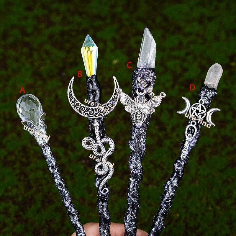 Witch Fairy Crystal Quartz Wicca Wand-MoonChildWorld