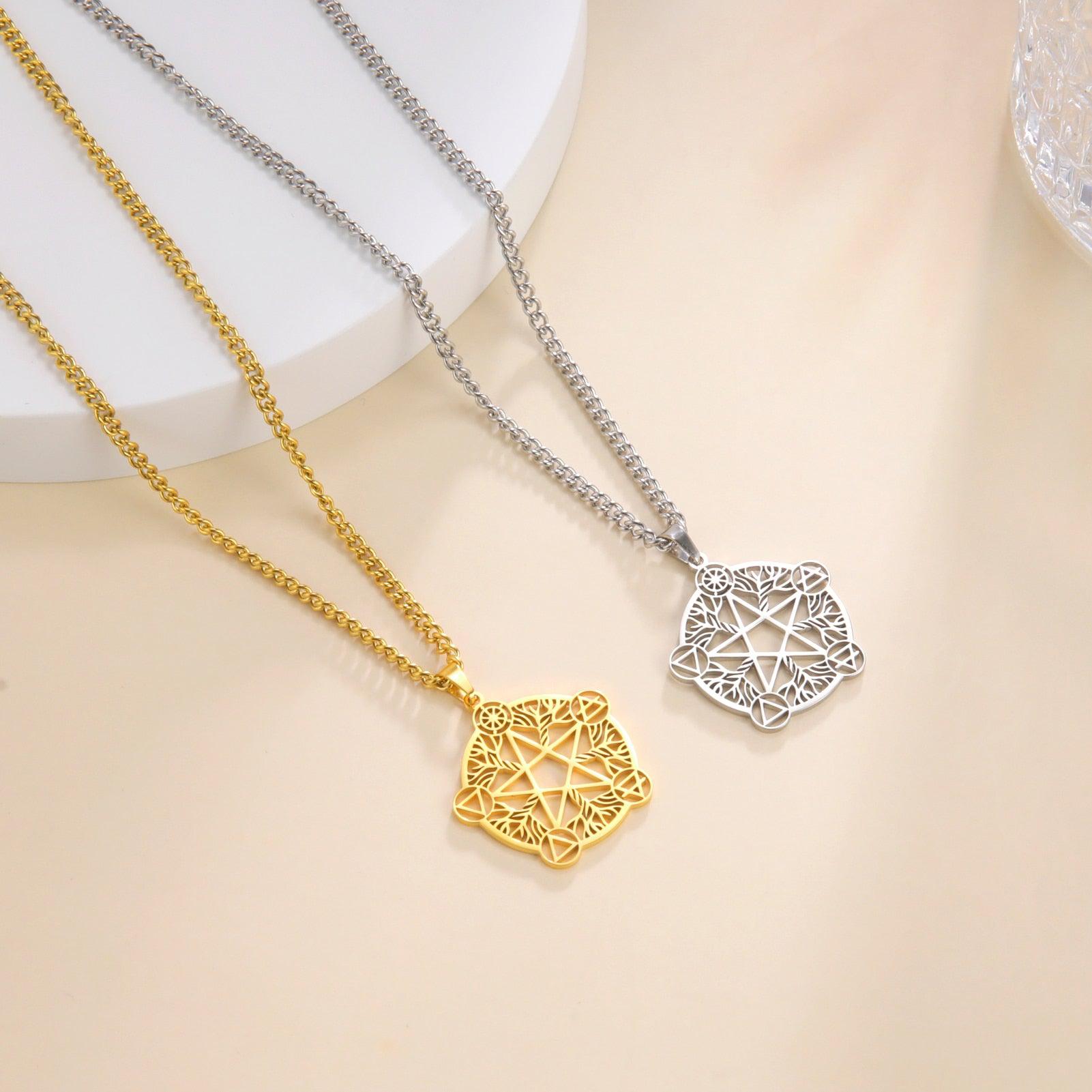 Wicca Pentacle Witch Necklace Amulet for Eternity and Infinity Pagan Necklace-MoonChildWorld