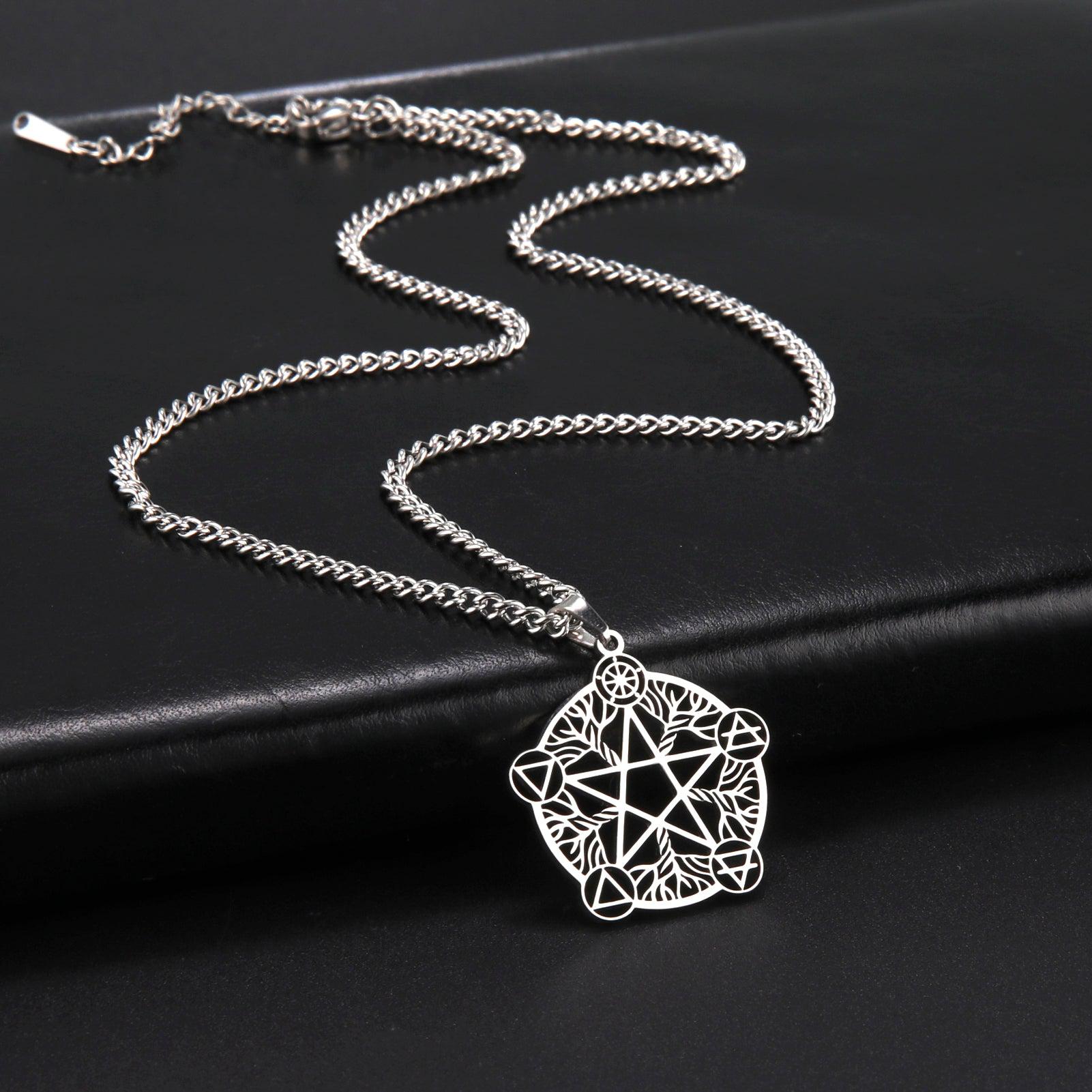 Wicca Pentacle Witch Necklace Amulet for Eternity and Infinity Pagan Necklace-MoonChildWorld