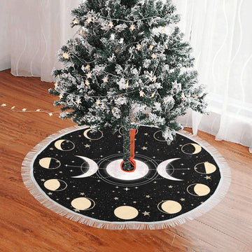 Wicca Triple moon phase Christmas Tree Skirt-MoonChildWorld