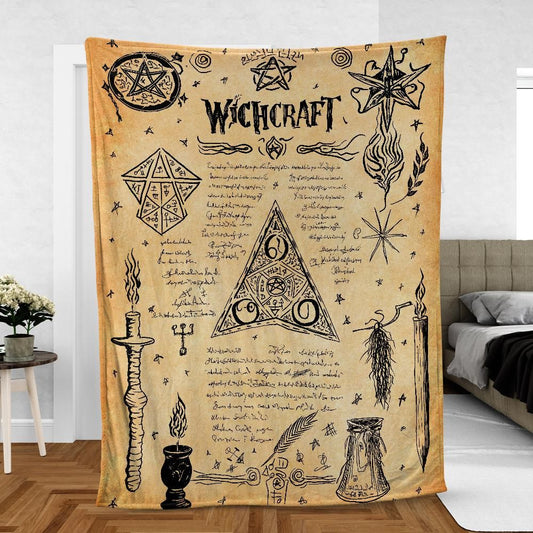 Wicca Witchcraft Fleece Blanket