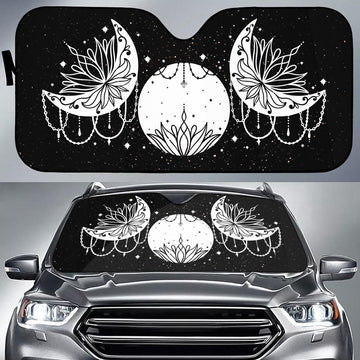 Wicca triple moon car sun shade-MoonChildWorld