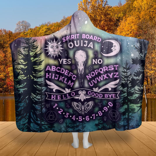 Witch Ouija board Hooded Blanket