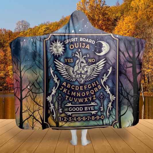Witch Ouija board Hooded Blanket